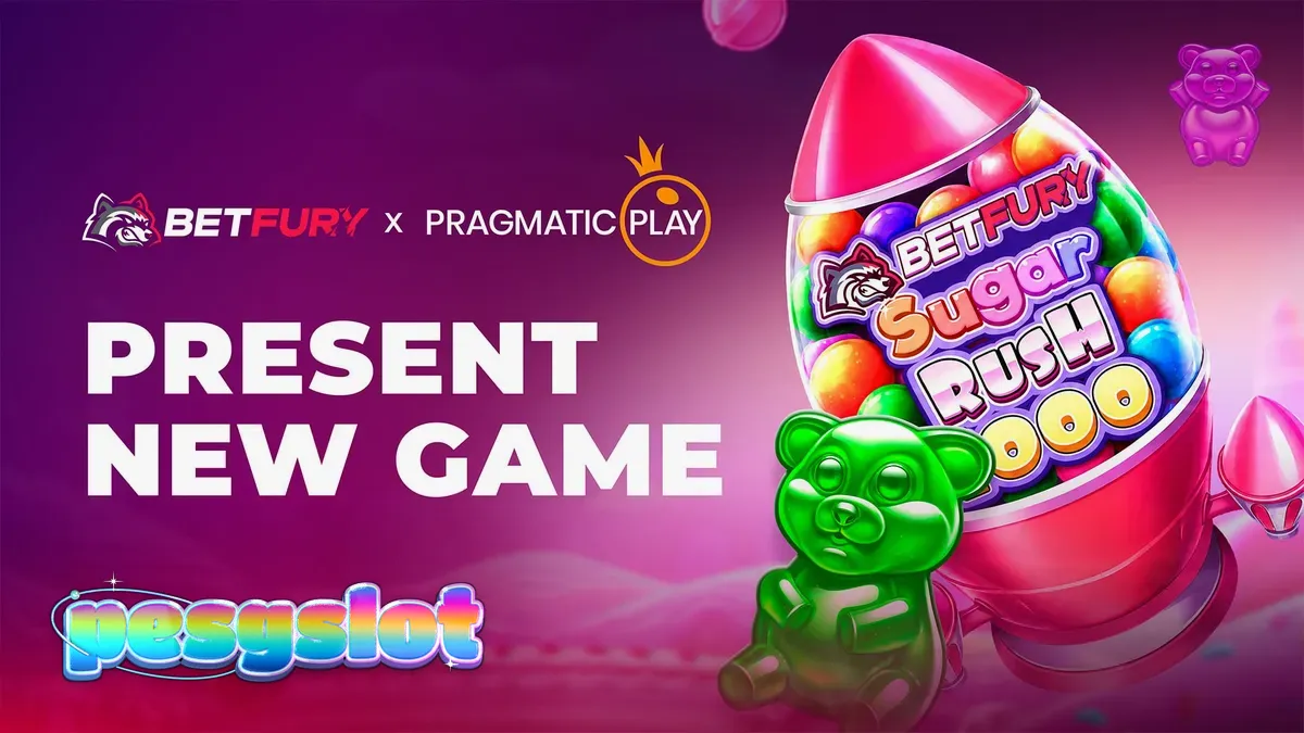 Tampilan visual slot BetFury Sugar Rush 1000 dengan nuansa permen yang intens
