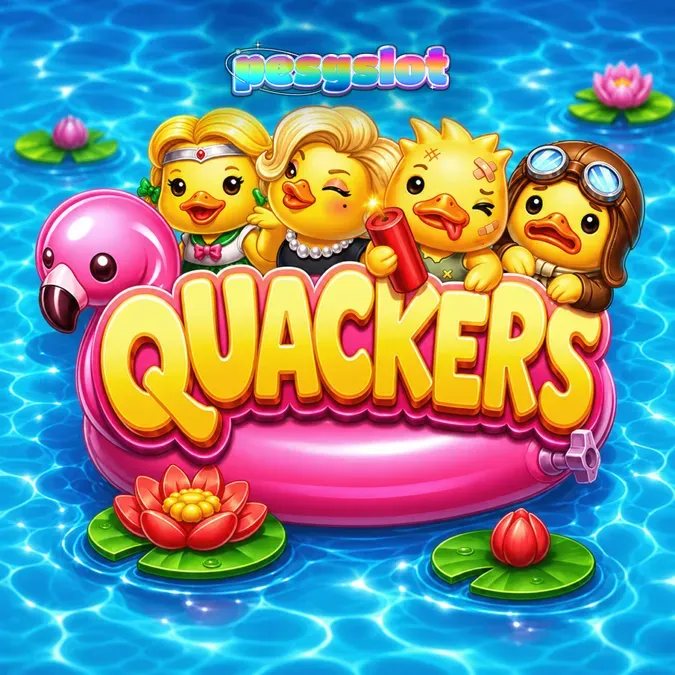 Tampilan visual permainan slot Quackers dengan karakter bebek yang ceria